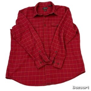 Orvis Classic Fit Comfy Soft Flannel Shirt Men XL Long Sleeve Button Up Red